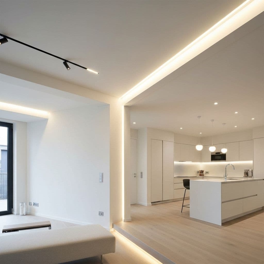 A collection of modern LED light bulbs with different shapes and sizes.